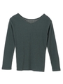 ボートVネック前後2wayテレコプルオーバー/グリーン