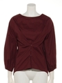 ボートネックボリュームスリーブBL/ボルドー