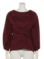 ボートネックボリュームスリーブBL/ボルドー