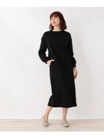 ボトルネックロングワンピース/ブラック(019)