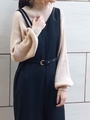 ボトルパフスリーブ ニットトップス/BEIGE