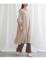 ボリュームスリーブテントラインシャツ/ベージュ(005)