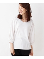 ポンチパールスリーブ　プルオーバー/アイボリー(004)