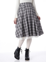 ミディ丈バッスルスカート/ホワイト