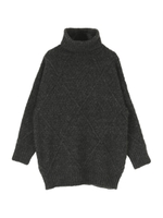 メランジケーブルタートルニット/チャコール