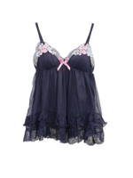 ラシュレ カップ付キャミソール/ダークネイビー(094)