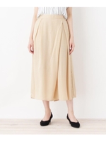 ラップ風スラブワイドパンツ/ベージュ(052)