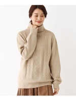 ラメケーブルニットプルオーバー/ライトベージュ(051)