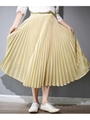 ラメ入りメタリックチュールプリーツスカート/ゴールド