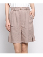 リネンサファリハーフパンツ/ベージュ(005)