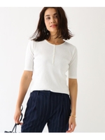 リブヘンリーネックプルオーバー/ホワイト(001)