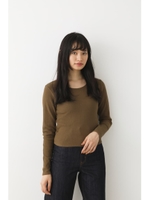 リブボタンロンT/L/BRN1