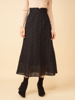 レースフレアスカート/ブラック