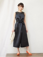 レース切替オールインワンドレス/ブラック