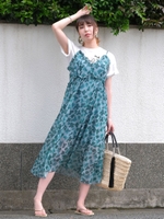 花柄フリルシフォンキャミワンピース/その他