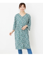 花柄前ボタン2WAYワンピース/ダークグリーン(723)