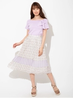 小花プリーツスカート/パープル