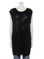 深Ｖケーブルニットベスト/ブラック