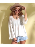 裾メロウフレアトップス/ホワイト(001)