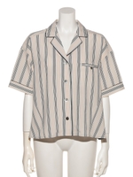 先染メ開襟シャツ/ピンク