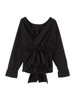 前後2wayカシュクールブラウス/ブラック