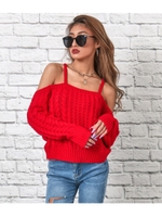 前後2wayストラップオフショル/レッド(025)