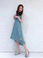 総レースワンピース/ブルー