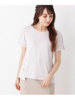 袖タック裾釦付きプルオーバー/ライトベージュ(051)