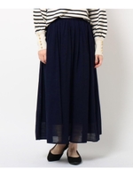 綿ボイルフレアスカート/ネイビー(093)
