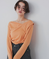 オフショルダーロングスリーブTシャツ【メール便可／100】
