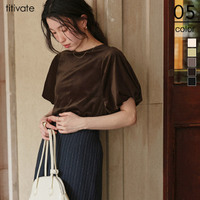 シアーベロアバルーンスリーブトップス