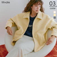 フェイクウールミドル丈ステンカラージャケット