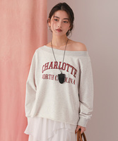 オフショルダースウェットプルオーバー