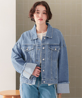 袖ロールアップデニムジャケット