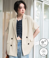 リネンライクハーフスリーブシャツジャケット