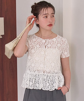 裾フリルレーストップス【メール便可／100】