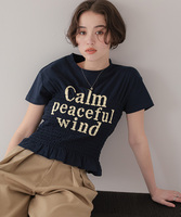 シャーリングロゴプリントTシャツ【メール便可／100】