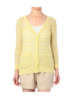 透かし波ボーダーカーディガンニット