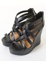 【glifeed】メッシュベルトウェッジサンダル