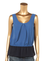 ペプラムノースリーブブラウス