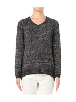 [L]ミックスカラーVネックニットプルオーバー