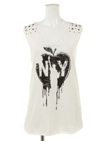 スタッズ付BIG　APPLE　T／T