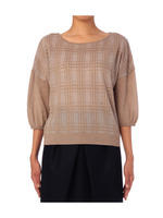 チェックニットプルオーバー