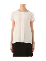 [S]タックインシフォン半袖プルオーバー