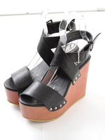 【glifeed】ウッドウェッジサンダル