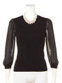 ネックレス付袖シフォンプルオーバー(AJOROUTLET)
