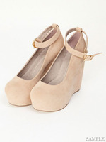 アンクルストラップウエッジシューズ