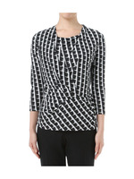 オプティカルプリントカシュクールトップス