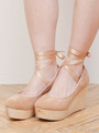 WOOD SOLE BALLET SHOES