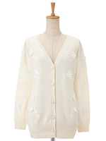 3Dモチーフフラワーロングカーデ